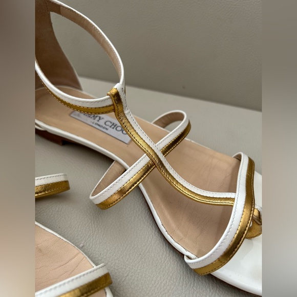 Jimmy Choo
Tabitha Flat Thong Sandal, White/Gold - Picture 3 of 9